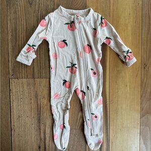 Peach Print Kids One Piece